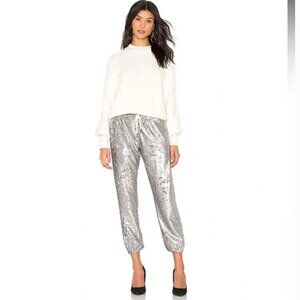 Sparkling Silver Sequin Joggers- David Lerner- NWT